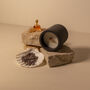 Perla Luna, Charcoal Stone Candle, Amber And Lavender, thumbnail 2 of 7
