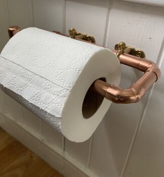 Handmade Copper Toilet Roll Dispenser, Holder, 2 of 8