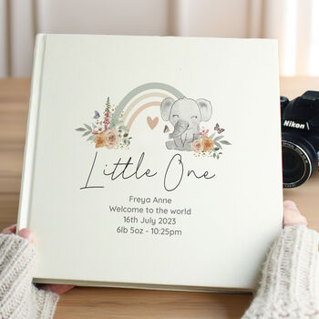 Personalised Floral Elephant Square Photo Album, 4 of 7