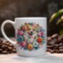 Personalised Corgi Floral Summer Dog Wreath Gift Keepsake Mug B, thumbnail 1 of 2
