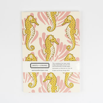 Seahorse Pattern Paperback Swiss Bound Notebook, 8 of 8