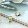 Emerald And Rainbow Gold Ear Cuffs, thumbnail 1 of 4