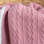 Personalised Dusty Pink Pom Pom Baby Blanket, thumbnail 4 of 8