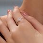 Sterling Silver Pear Shape Cz Droplet Chevron Ring, thumbnail 7 of 12