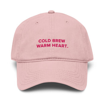 Gustatory Cold Brew Warm Heart. Cotton Embroidered Cap, 5 of 12
