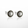 Sterling Silver Round Geometric Earring Studs, thumbnail 2 of 4