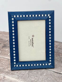 Natalini Blue With Shell Squares Photo Frame, 2 of 4