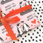 Anniversary Wrapping Paper | Love | Penguin Gift Wrap, thumbnail 5 of 6