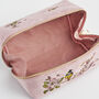 Pink Love Velvet Embroidered Cosmetic Pouch, thumbnail 4 of 7