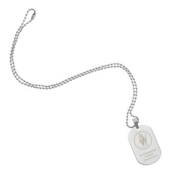 Personalised St Christopher Stainless Steel Dog Tag Necklace, 5 of 6