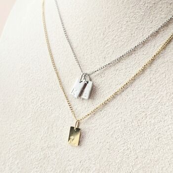 Personalised Initial Tag Necklace Tarnish Resistant, 2 of 8