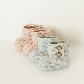 Hand Crochet Baby Cotton Boots, 6 of 10