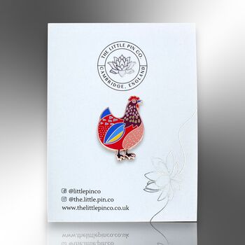 Colourful Hen Chicken Hard Enamel Pin, 5 of 8