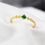 Vintage Inspired Emerald Green Dot Cz Ring, thumbnail 5 of 12