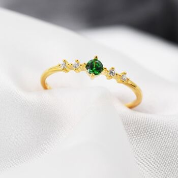 Vintage Inspired Emerald Green Dot Cz Ring, 5 of 12