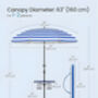 Tilting Garden Parasol Patio Sun Umbrella, thumbnail 3 of 6