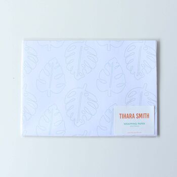 Monstera Leaves Tropical Wrapping Paper, 2 of 2