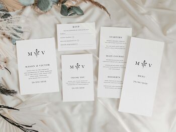 Modern, Monogram Wedding Invitations, 5 of 5