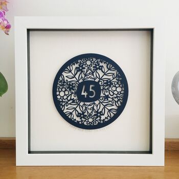 Personalised 45th Wedding Anniversary Paper Cut, 3 of 8