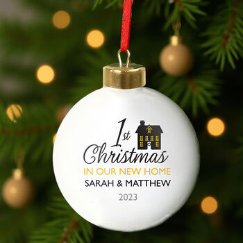 Personalised 1st Christmas In Our New Home Bauble, 2 of 4