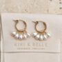 Harlow Bridal Pearl Cluster Hoop Earrings, thumbnail 3 of 3