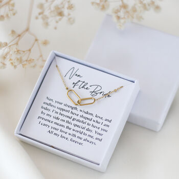 Nan Of The Bride Necklace – Wedding Gift For Nan, Grandma, Sentimental Gift From Granddaughter, 4 of 8