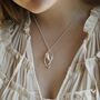 Sterling Silver Calla Lily Ellipse Necklace, thumbnail 1 of 6