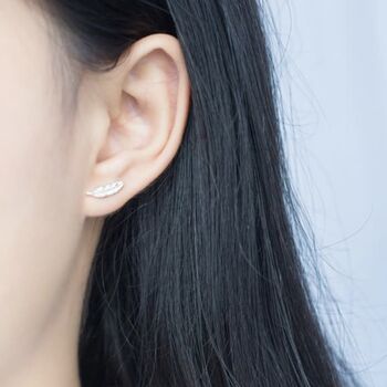 Feathers Appear When Angels Are Near Sterling Silver Earrings, 2 of 7