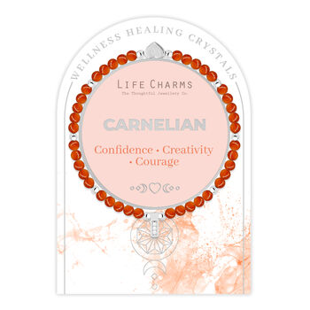 Carnelian And Silver Beads Healing Crystals Bracelet Gift, 2 of 6