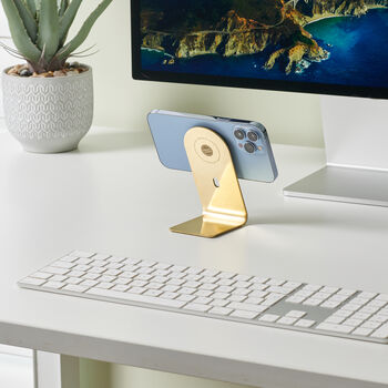 Solid Brass iPhone Desk Stand | Magsafe Dock, 9 of 9