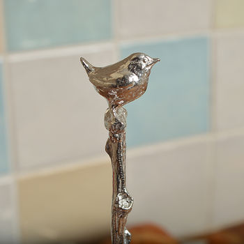 Wren Pewter Spoon With A Hook For A Jam Jar, Bird Gifts, 5 of 8