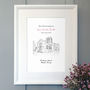 Personalised Christening Venue Line Drawing, thumbnail 1 of 3