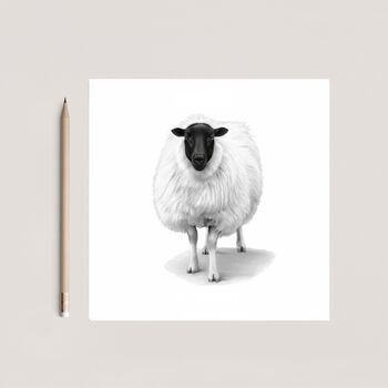 Hand Drawn Woolly Sheep Countryside Greeting Card, 3 of 6