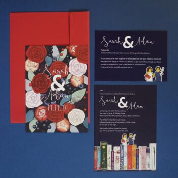 Bespoke Floral Illustrated Wedding Invitations, 6 of 6