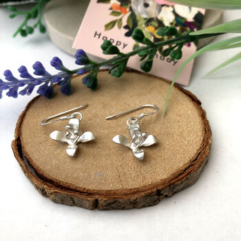 Sterling Silver Mini Lily Flower Earrings, 3 of 12