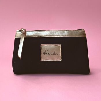 Personalised Canvas And Leather Make Up Bag, 4 of 4