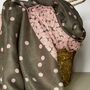 Two Tone Spot Colour Block Scarf In Pink And Grey, thumbnail 2 of 2
