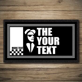 Personalised Bar Runner And Coasters Rude Boys, 3 of 8