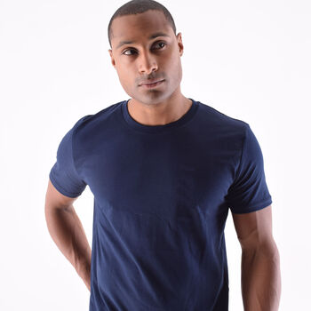 Two Pack Navy And Pale Blue Organic Plain T Shirts, 3 of 7