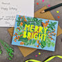 Merry Bright Neon Floral Papercut Christmas Card, thumbnail 7 of 9