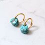 Turquoise Teardrop December Birthstone Earrings, thumbnail 3 of 5