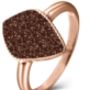 18k Rose Gold Plated Coffee Druzy Crystal Ring, thumbnail 2 of 5