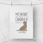 Personalised My Heart Belongs To A Labrador Tea Towel, thumbnail 3 of 3