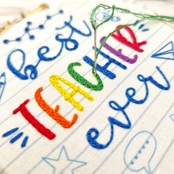 Best Teacher Mini Embroidery Kit, 5 of 9