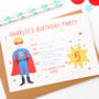 Superhero Personalised Birthday Party Invitations, thumbnail 1 of 6
