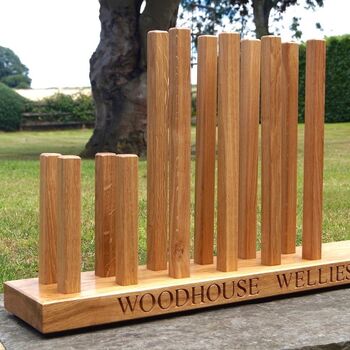 Personalised Wooden Welly Boot Floor Stand, 4 of 5