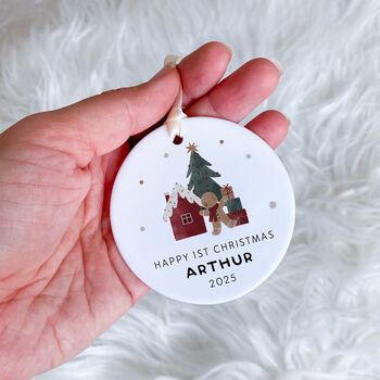 Happy First Christmas Ornament Gift For Newborn, 2 of 7