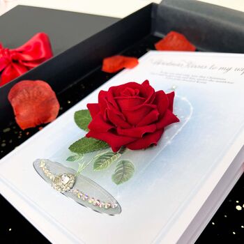Personalised Red Rose Valentines Card Gift Boxed, 9 of 11