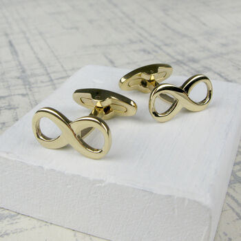Rose Gold Colour Infinity Cufflinks, 3 of 5