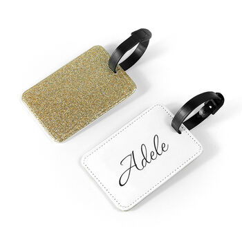 Personalised Gold Glitter School Bag Tag, 2 of 2